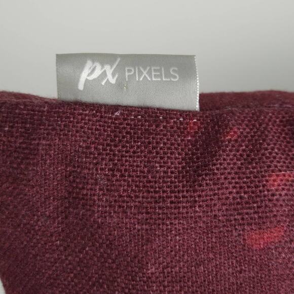 PX PIXELS Maroon Multicolor Artistic Throw Pillow Face Mask 13" x 13" - Picture 5 of 5